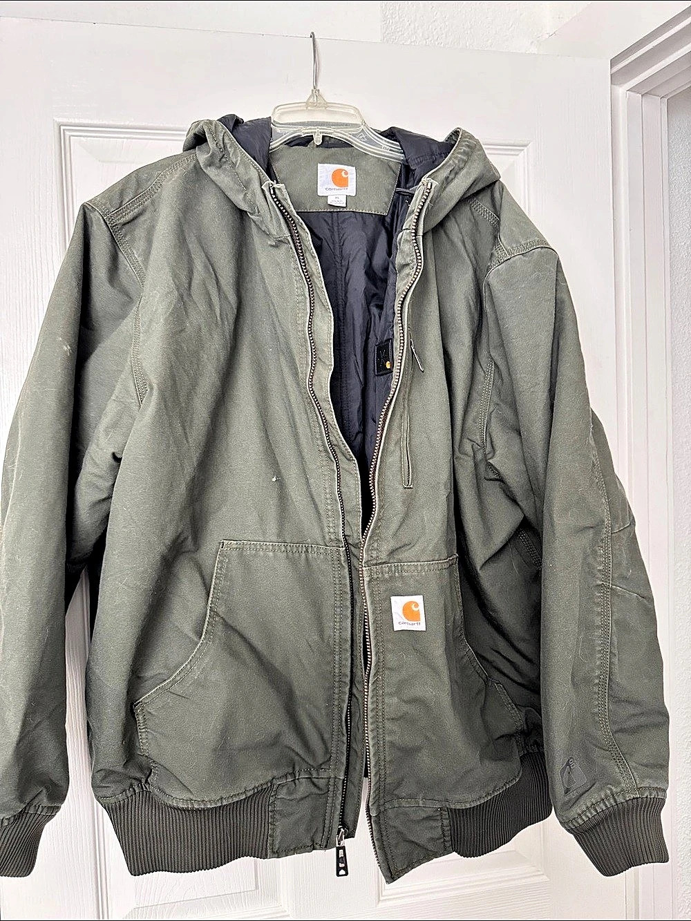 Carhartt Washed Duck Active Jacket Green & Gray XL, thinsulate.